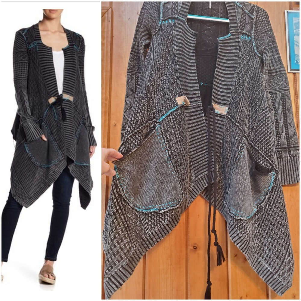 TRADE FREE PEOPLE All Washed Out Cardigan XS EUC! - Picture 5 of 8